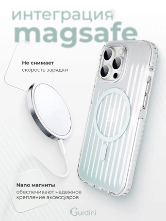 Чехол накладка iPhone 16 Pro Max 6.9" Gurdini Ocean Case (7) Transparent прозрачный