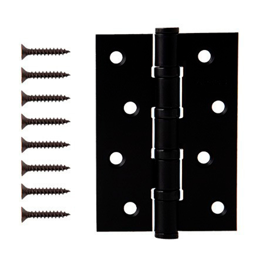 Петля Апекс врезная  100*70-B4-Steel-BLM черный матовый