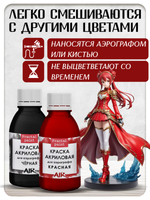 Комбо красок для аэрографа (чёрная+красная) 2х50 мл