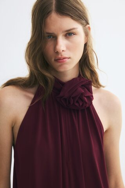 Асимметричный топ с аппликацией в виде розы - H&M