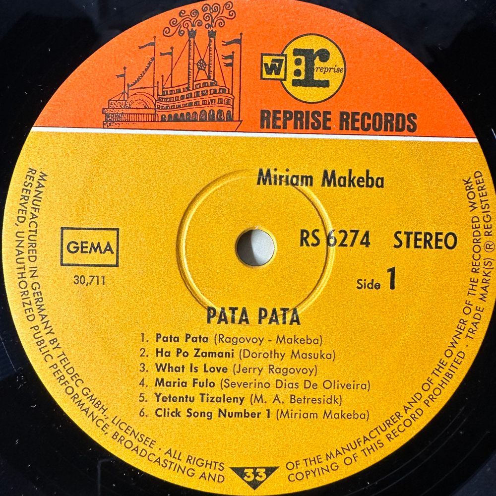 Miriam Makeba ‎– Pata Pata - The Hit Sound Of Miriam Makeba (Германия 1968г.)