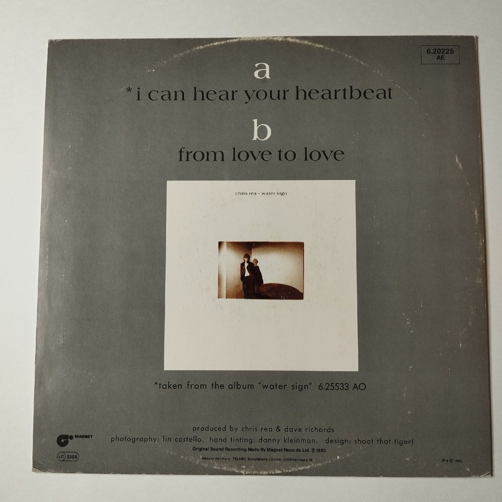Винтажная виниловая пластинка LP Chris Rea I Can Hear Your Heart Beat (Special Extended Remix) (Germany 1983) Maxi Single 45 RPM