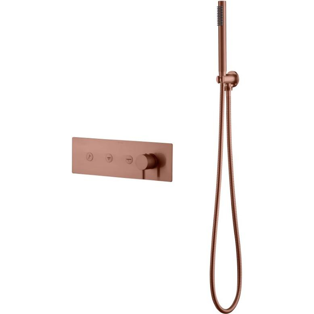 Встраиваемый смеситель для душа и ванны Boheme Fusion 130-SYS-CB с ручным душем, COPPER BRUSHED