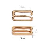 Крючки для купальника металл 15.0 мм, золото, 915.SW, 100 шт
