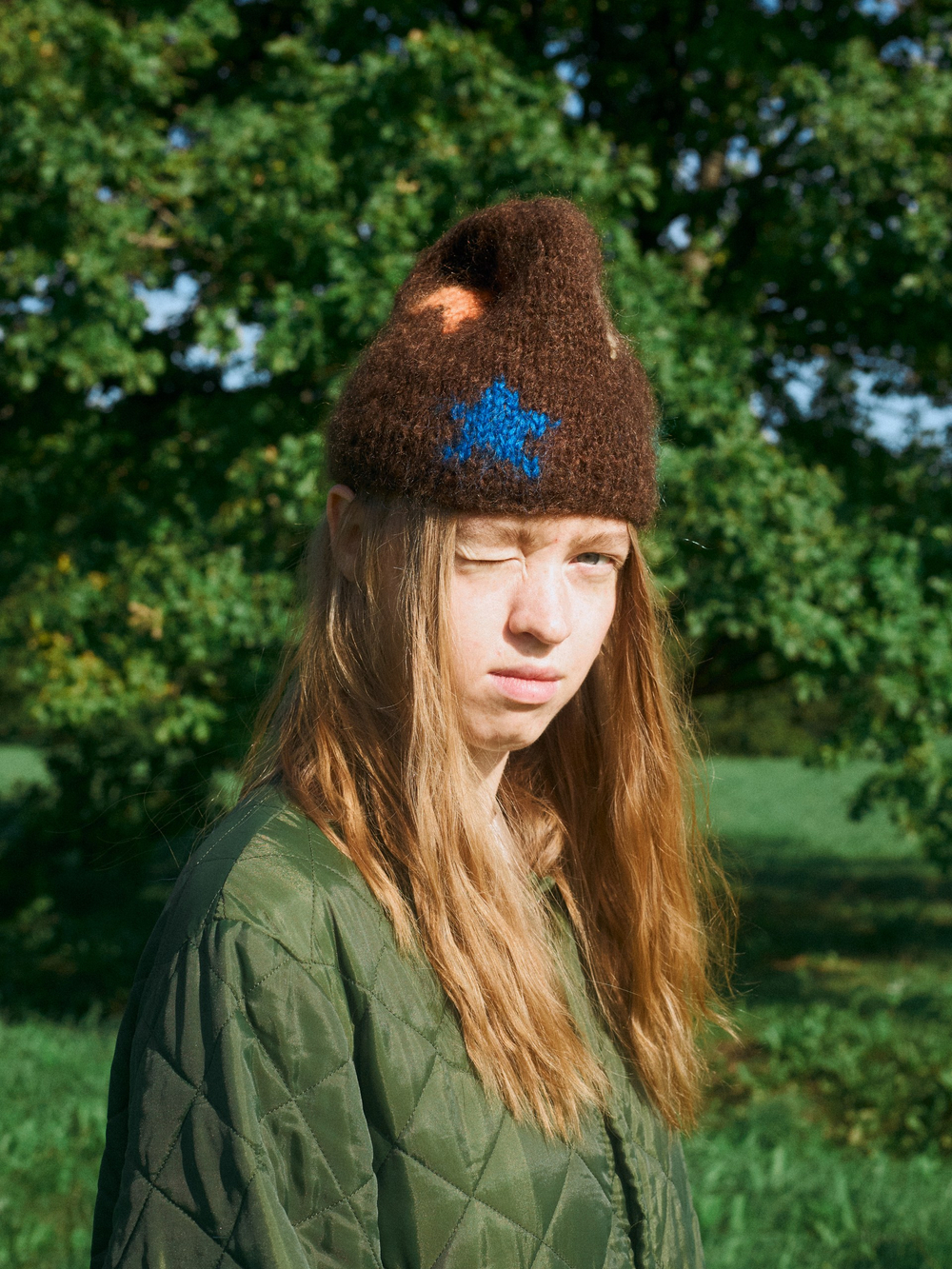 Шапка Jacob Cro Mohair Stars "Chocolate"