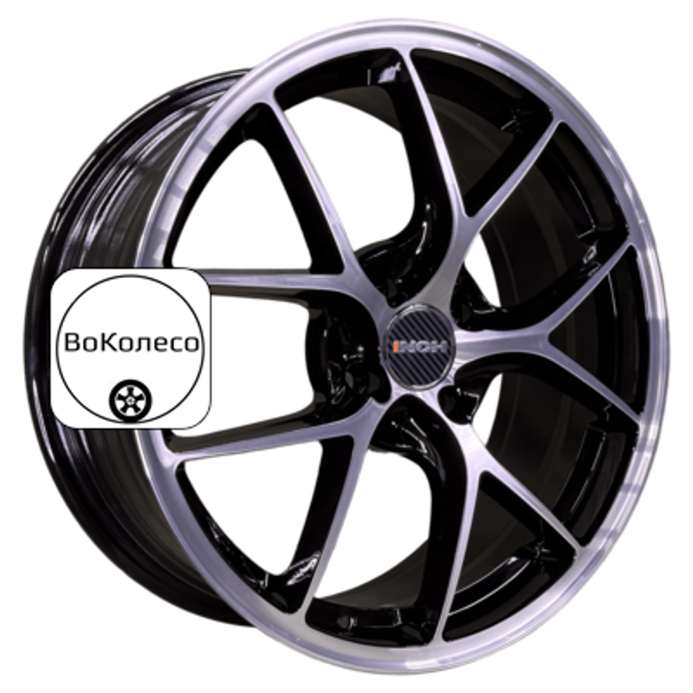 7x17/5x100 ET48 D56,1 FA8538 Gloss Black Machined Face (ZJH) FlowForming INCH