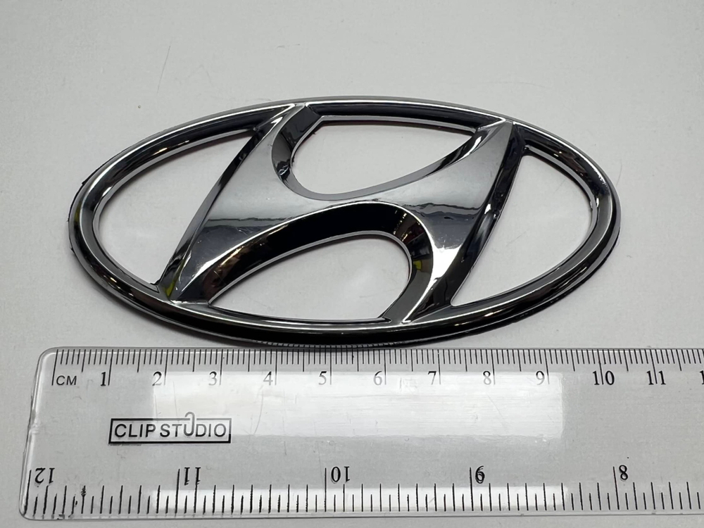 HH-074 (11 см.) / Логотип (шильдик, надпись, эмблема) "Hyundai" 11 см для крышки багажника / решетки радиатора / капота (1 шт.) -