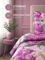 Пододеяльник 175х210 2-спальный Поплин Хлопок Гуси на зеленом фоне