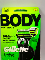 Бритвенный станок для тела Gillette Labs Body + Intimate с магнитным держателем для душа