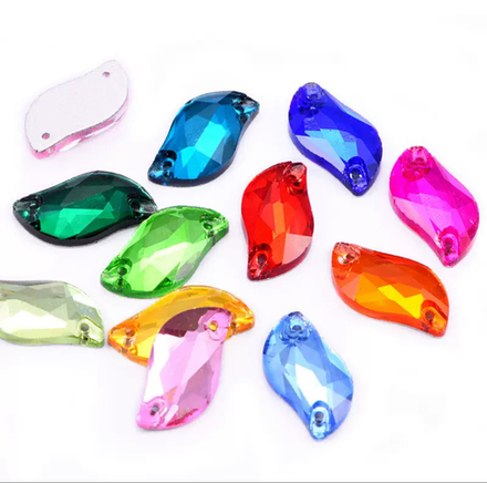 Стразы пришивные, S-shape, 3A-mixed colors, 6*12mm, (72 ea/pkg), 3A, (F2)
