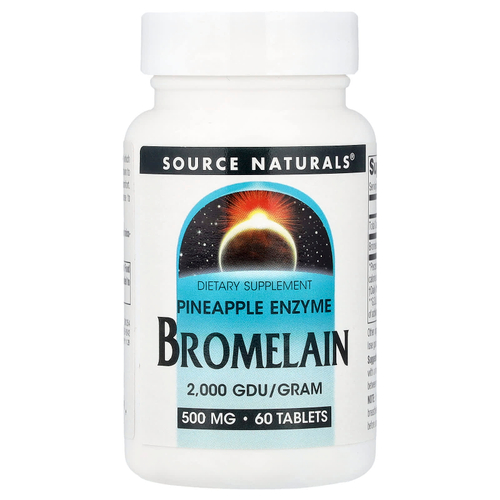 Source Naturals, Бромелаин, 500 мг, 60 таблеток