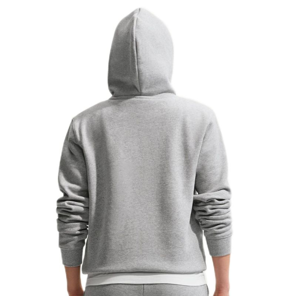 Женская теннисная толстовка Nike Studio Fleece Medium Weight Full Zip - dark grey heather/sail
