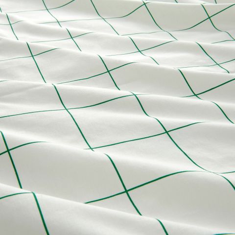 Комплект постельного белья IKEA VITKLOVER (ВИТКЛЕВЕР), Двуспальный, Белый в клетку, 240x220, 50x80 см