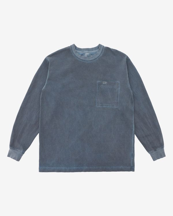 Лонгслив SS24 Garment Dyed Steel Blue синий - фото 1