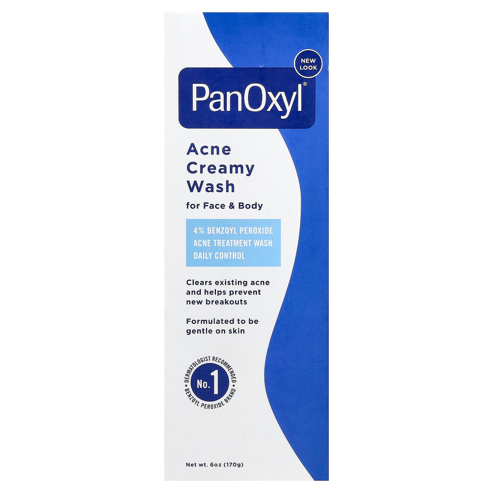 PanOxyl, Крем для умывания от угрей, ежедневный контроль с 4% перекисью бензоила, 6 унций (170 г)