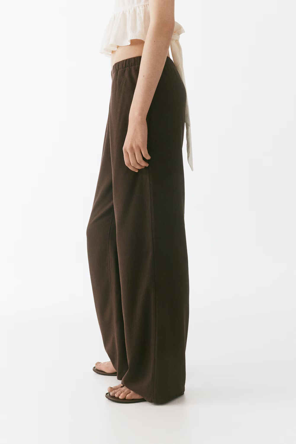 Широкие брюки с добавлением льна - H&M