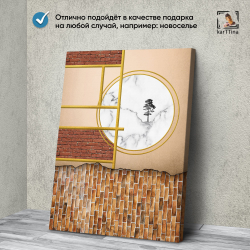Картина karTTina "МРАМОР С ЗОЛОТЫМИ ЛИНИЯМИ", 150 см х 70 см