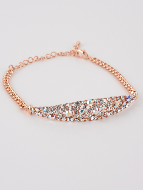 Браслет Россыпь из белых камней-хамелеонов Swarovski