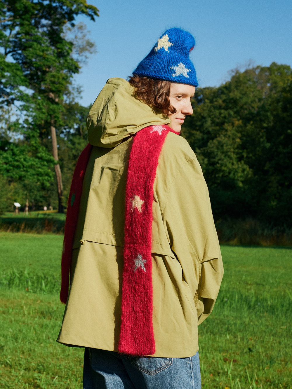 Шапка Jacob Cro Mohair Stars "Blue"