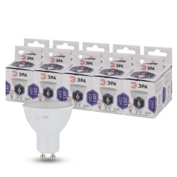 Лампа светодиодная ЭРА STD LED MR16-6W-860-GU10 6Вт софит холодный дневной свет GU10 | Лампы cветодиодные Точечные (Софиты) (MR, PAR)