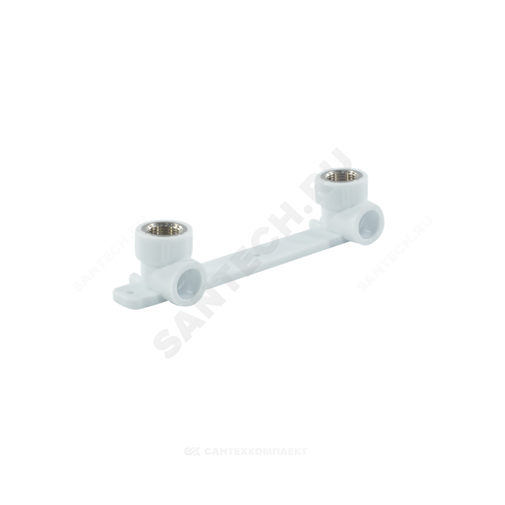 Планка PP-R монтажная белая Дн 20х1/2" ВР под смеситель с водорозетками VALFEX 10124020