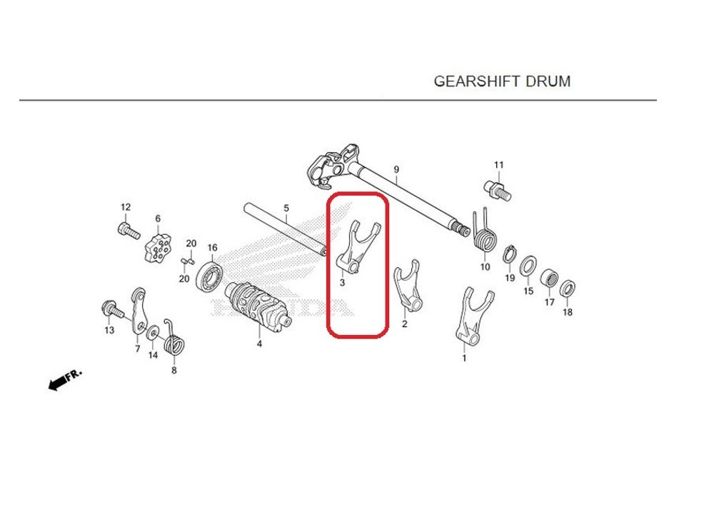 24213-KZZ-900. FORK, R. GEARSHIFT. HONDA