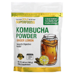 California Gold Nutrition, Superfoods, комбуча в порошке, со вкусом имбиря и лимона, 160 г