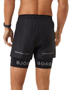 Мужские теннисные шорты Björn Borg Running Shorts 2-1 - черный