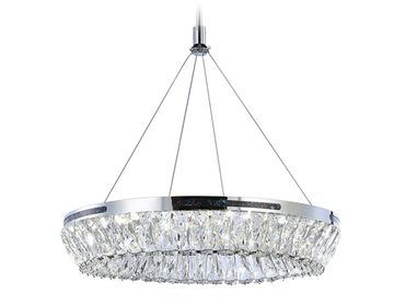 Подвесная светодиодная люстра с хрусталем 47W 3000K/4200K/6400K TR5022 CH/CL хром/прозрачный Traditional Ambrella