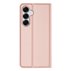 Чехол книжка из кожи розового цвета для Samsung Galaxy S26, серия Skin Pro Series от Dux Ducis
