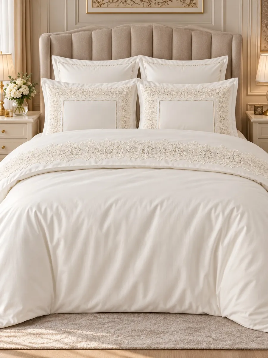Gelin Home КПБ 6 пр. PRENSES кремовый цвет пододеяльник 200*220, простынь 240*260, наволочки 50*70 2шт, декоративные наволочки 50*70 2шт GLNN574 — фото 6