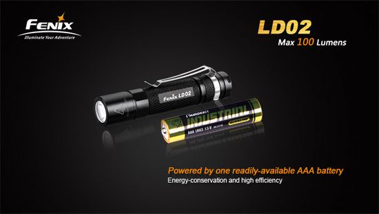 Компактный яркий фонарь-брелок Fenix LD02, 100 люмен