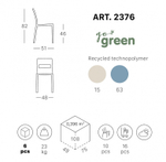 Стул пластиковый Scab Design Sai Go Green, голубой