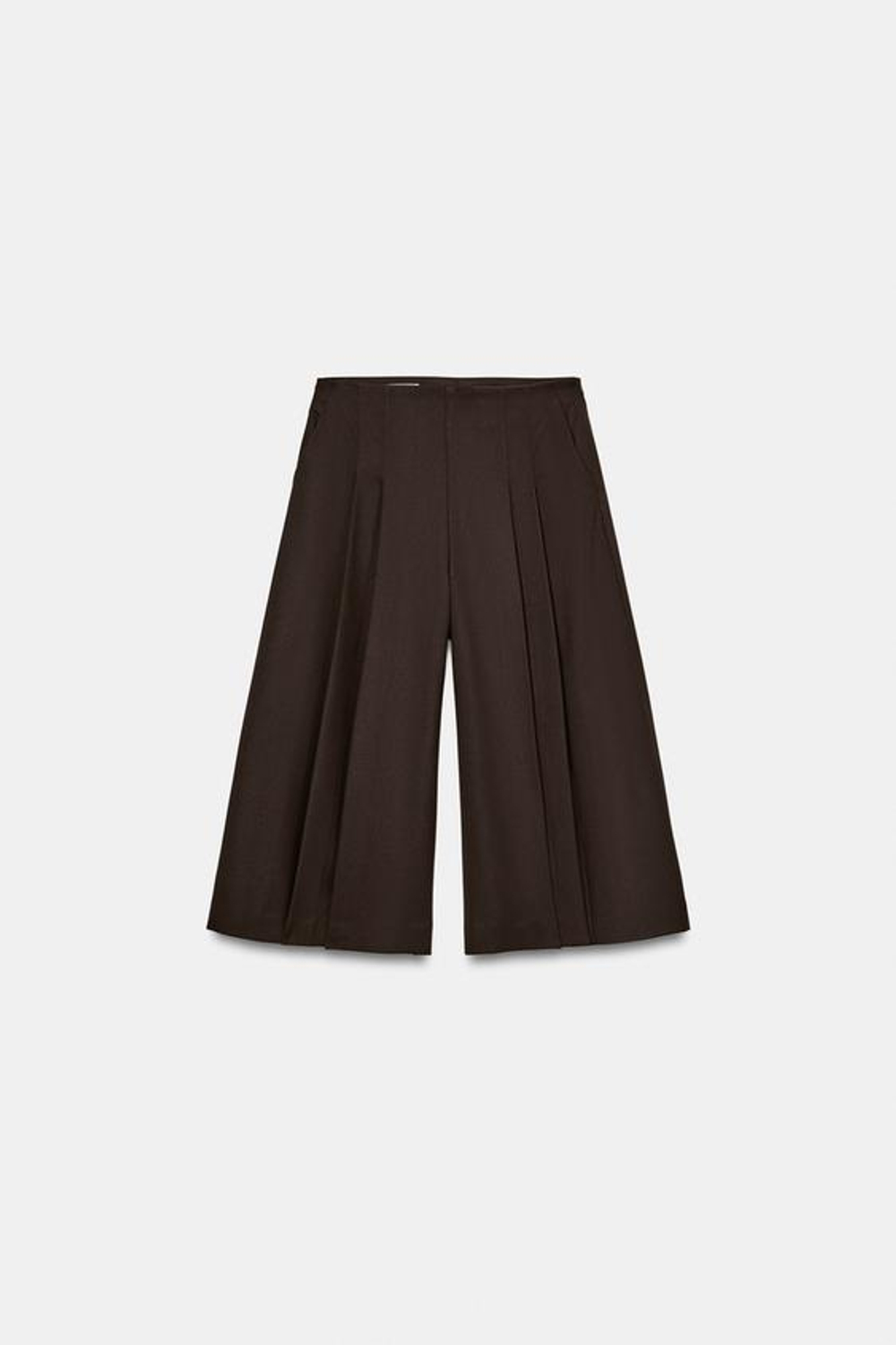 ZARA ДЛИННЫЕ ШОРТЫ В СКЛАДКУ, КОРИЧНЕВЫЙ