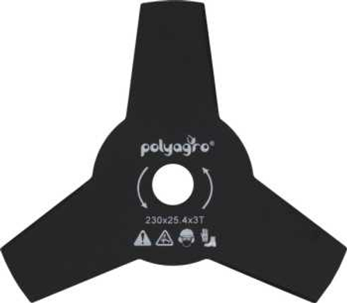 Диск для триммера, 255 х 25,4 толщина 1,4 мм, 3 лопасти, Polyagro