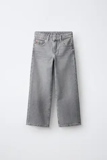 ZARA ДЖИНСЫ WIDE LEG, СЕРЫЙ