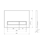 Смывная кнопка VECONI SQUARE DESIGN VFSD003WHG (белый, кайма золото)