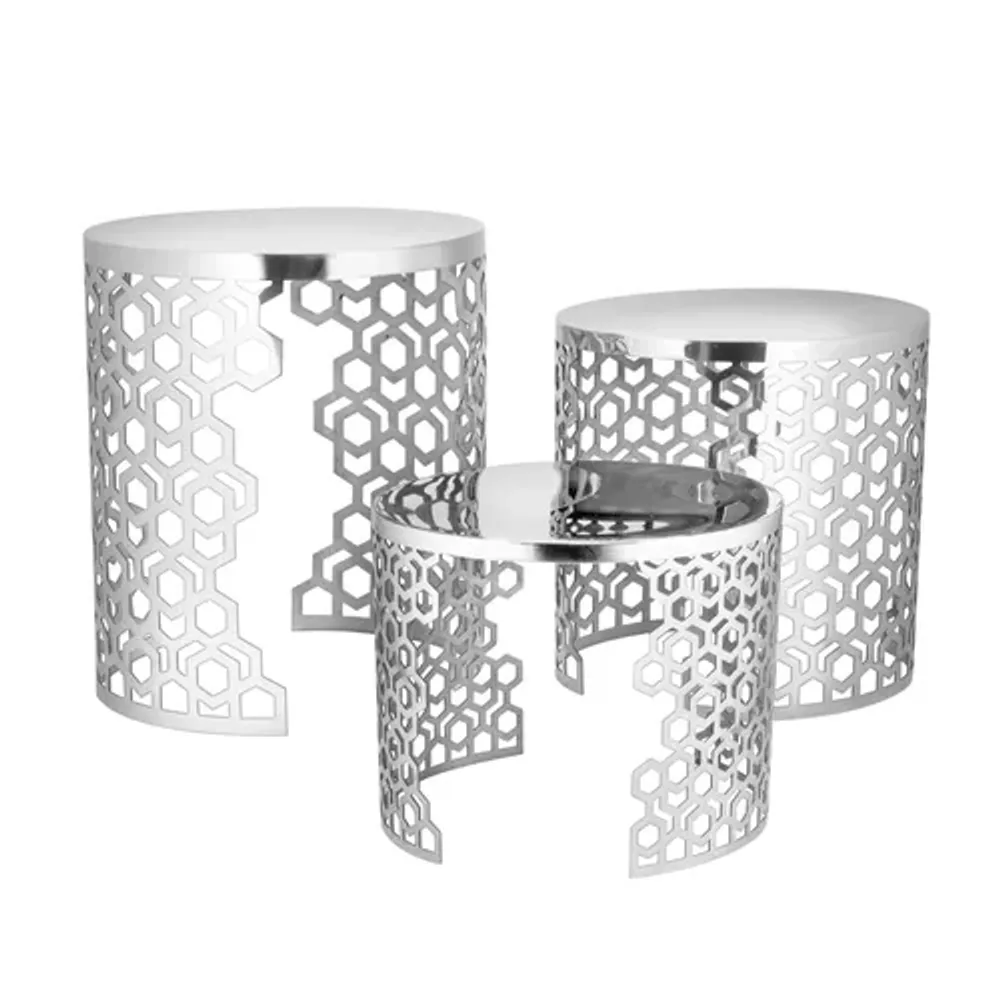 Подставка фуршетная стойка d 20 см h20 см круглая Honeycombs нерж. P.L. Hotelware