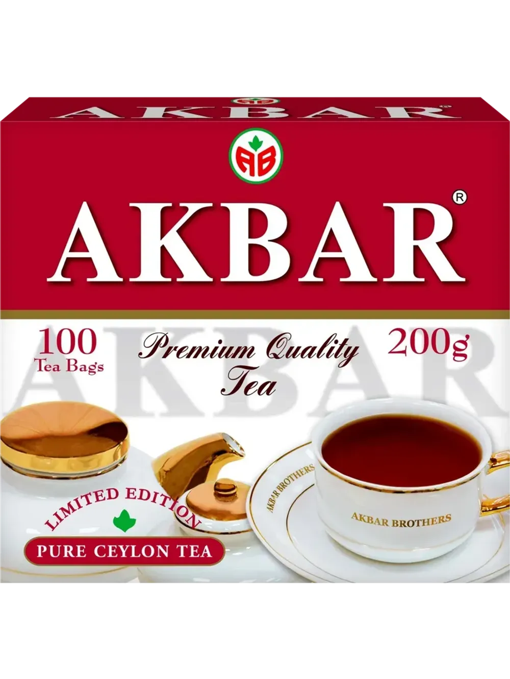 Чай "АКБАР" черн.байх. цейл.мелкий  Limited Edition  100пак/6 шт     кр-бел. пачка