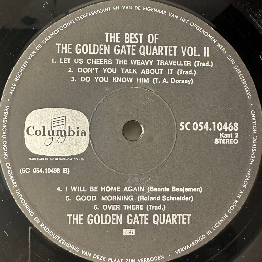 The Golden Gate Quartet ‎– The Best Of The Golden Gate Quartet Vol. 2 (Голландия)