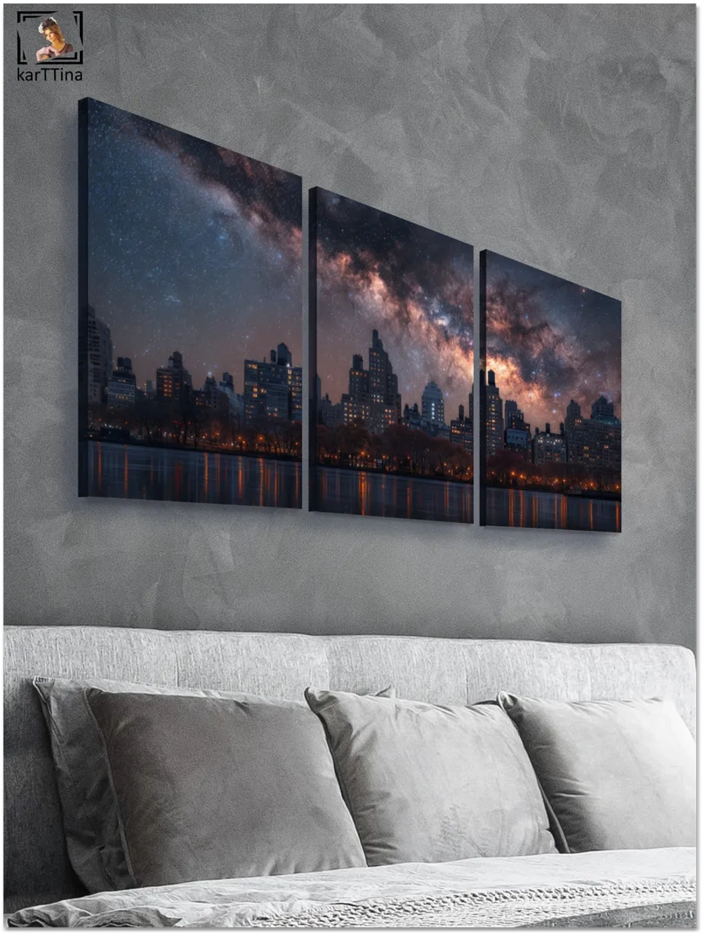 Картина Гармония огня и дыма модульная 50x70см 3шт.