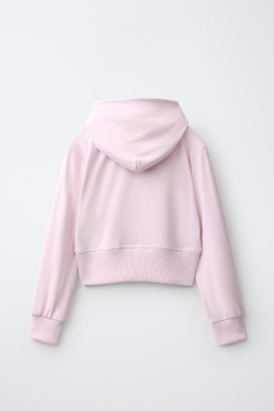 ZARA КОМПЛЕКТ ИЗ ХУДИ И РАСКЛЕШЕННЫХ БРЮК, РОЗОВЫЙ