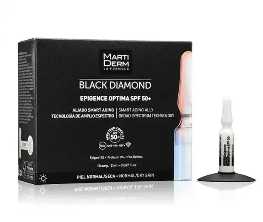 Антивозрастной комплекс + защита MartiDerm Black Diamond Epigence Optima SPF 50+ 10*2мл