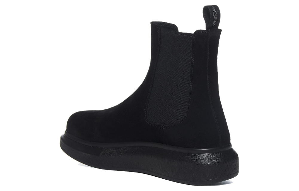 Alexander McQueen Suede Tread Slick Chelsea Boots Black