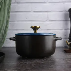 Кастрюля 2,8 л, 19/14,5*15 см фарфор с крышкой ДЛЯ ГАЗОВОЙ ПЛИТЫ Style Buffet New Kitchen