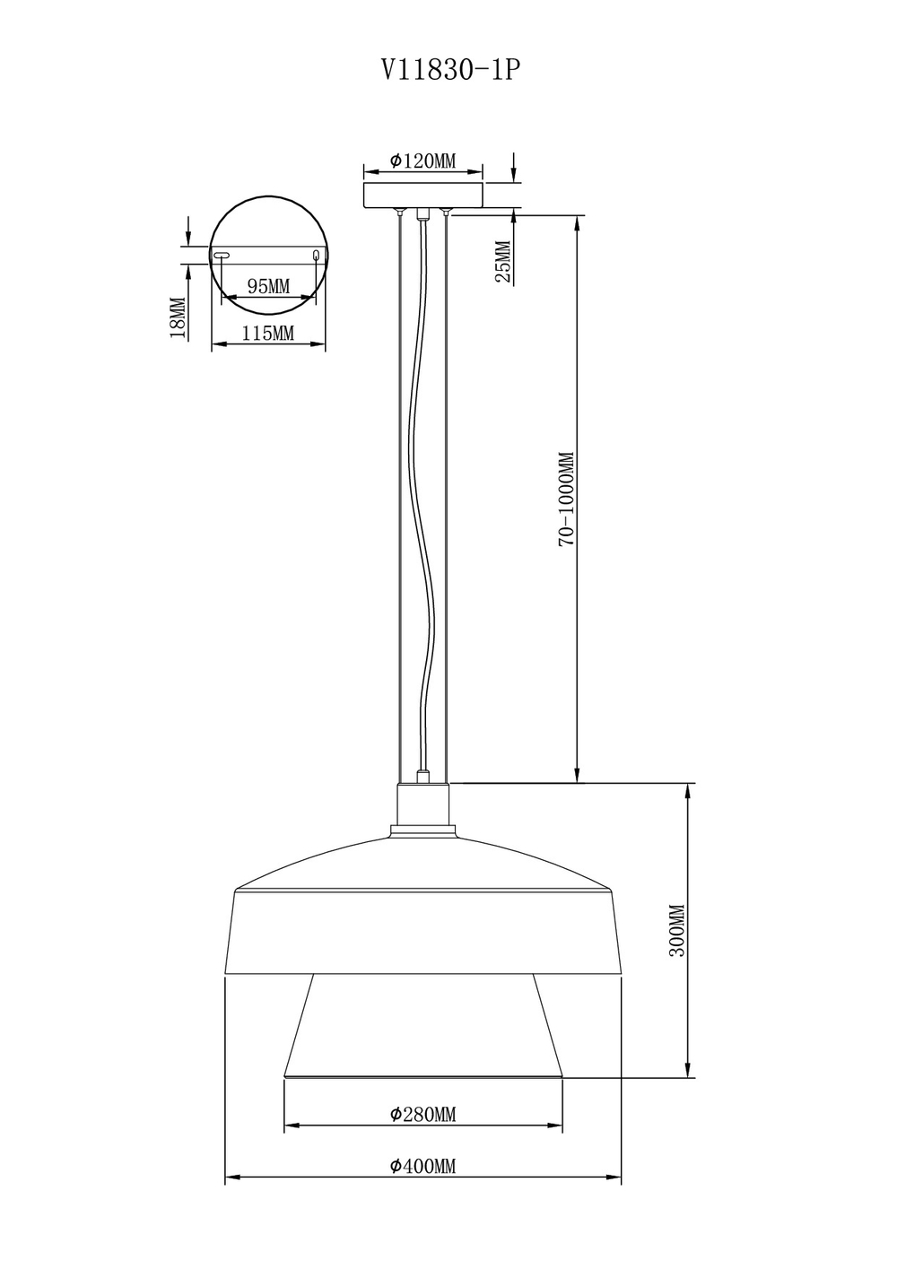 Светильник подвесной Moderli V11830-1P Takoma