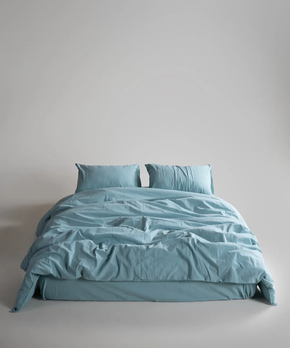Lımasso КПБ 4 пр. Stonewashed Standart Mineral Blue пододеяльник 200*220, простынь 240*260, наволочки 50*70 2шт — фото 9