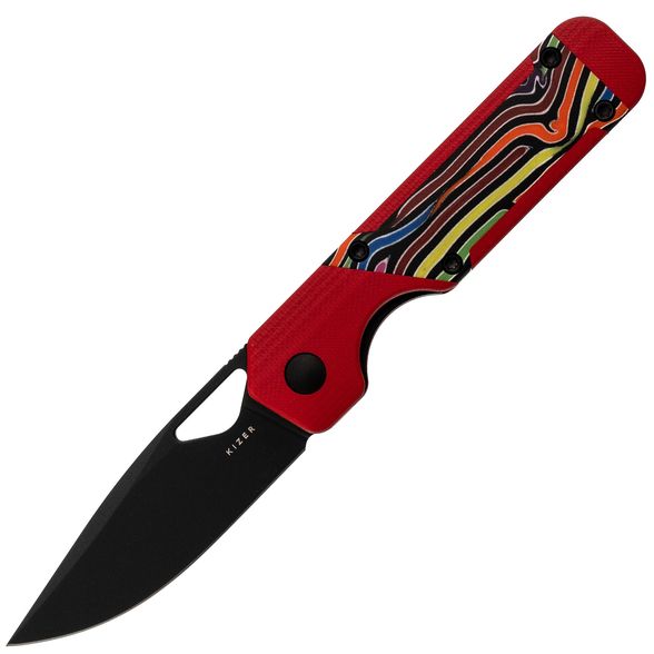 Цена наСкладной нож Kizer Mini Militaw, сталь Nitro-V, рукоять G10, красный