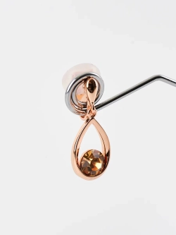 Клипсы-капли Белла с кристаллами Swarovski шампань