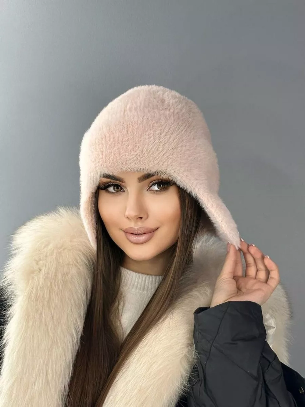 шапка ушанка зимняя пушистая
